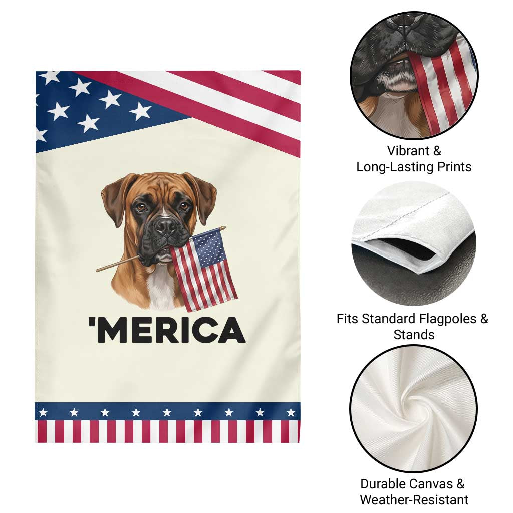 Merica Boxer Mom Dad Gift Patriotic Garden Flag Merica 4th Of July TS12 Print Your Wear