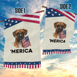 Merica Boxer Mom Dad Gift Patriotic Garden Flag Merica 4th Of July TS12 Print Your Wear