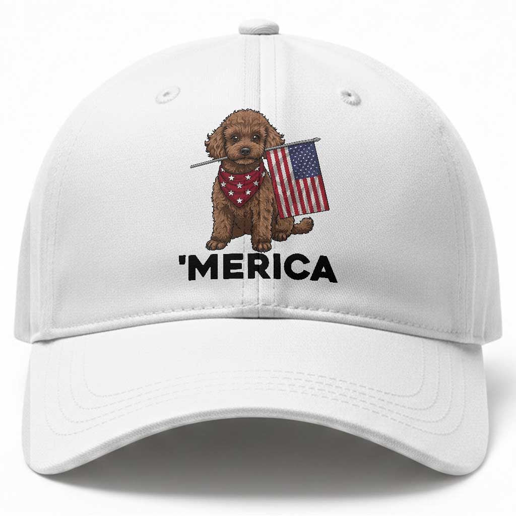 Patriotic Poodle Mom Dad Gift Baseball Cap Merica 4th Of July TS12 Print Your Wear