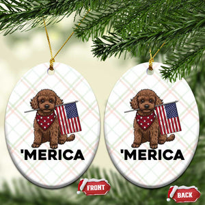 Patriotic Poodle Mom Dad Gift Ceramic Ornament Merica 4th Of July TS12 Print Your Wear