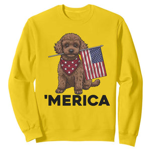 Patriotic Poodle Mom Dad Gift Sweatshirt Merica 4th Of July TS12 Daisy Print Your Wear