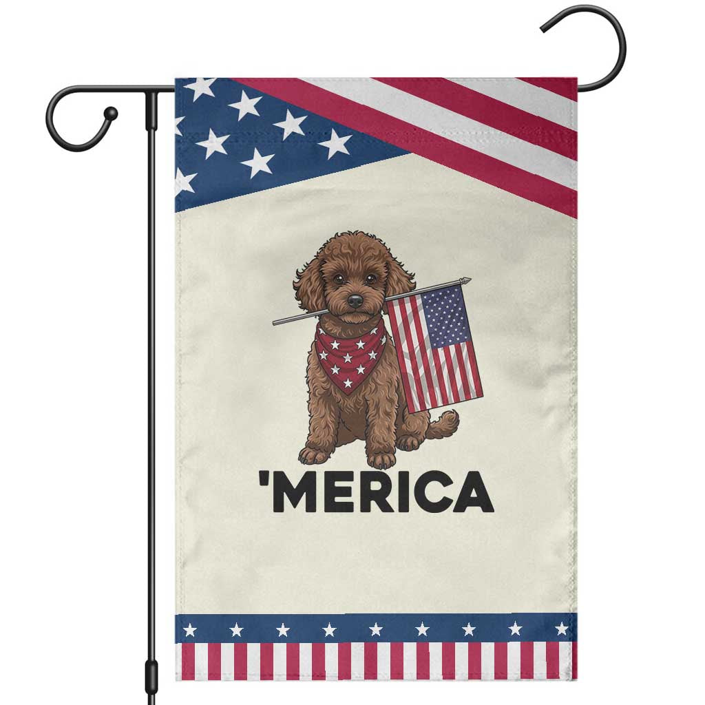 Poodle Mom Dad Gift Patriotic Garden Flag Merica 4th Of July TS12 Modern Beige Blue Print Your Wear