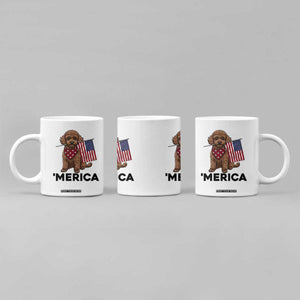 Patriotic Poodle Mom Dad Gift Coffee Mug Merica 4th Of July TS12 Print Your Wear