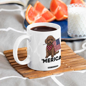 Patriotic Poodle Mom Dad Gift Coffee Mug Merica 4th Of July TS12 Print Your Wear