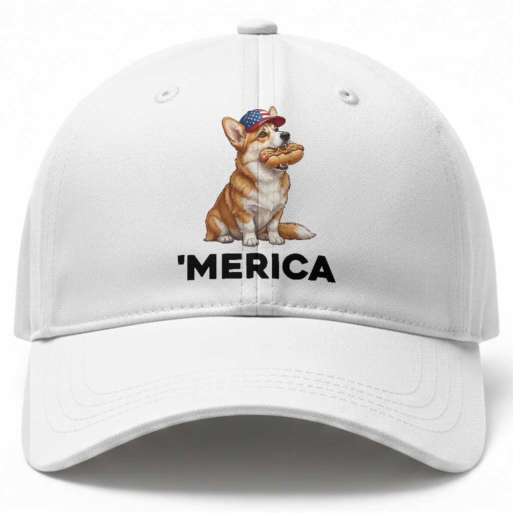 Funny Merica Corgi Lover 4th Of July Baseball Cap Patriotic Dog Gift TS12 Print Your Wear