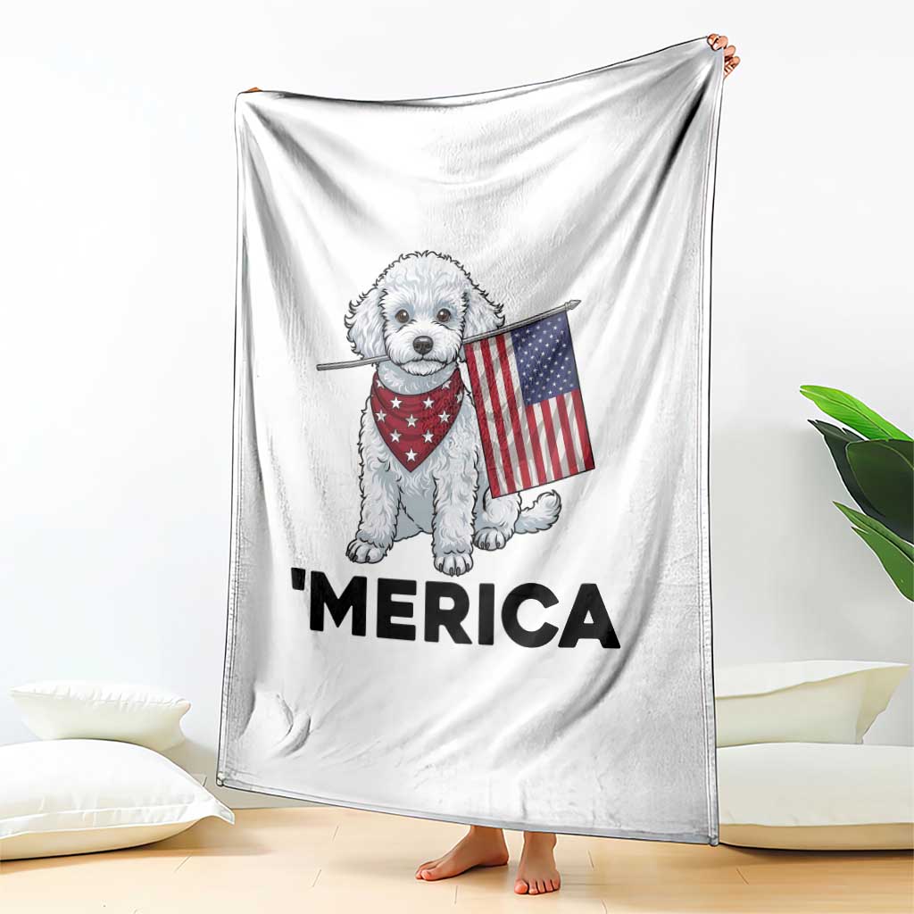 Merica Poodle Mom Dad Patriotic Gift Throw Blanket 4th Of July Pride TS12 Print Your Wear