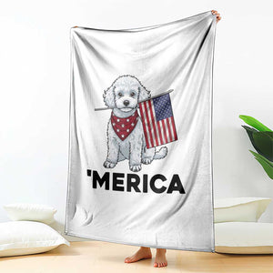 Merica Poodle Mom Dad Patriotic Gift Throw Blanket 4th Of July Pride TS12 Print Your Wear