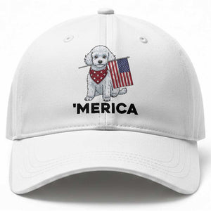 Merica Poodle Mom Dad Patriotic Gift Baseball Cap 4th Of July Pride TS12 Print Your Wear