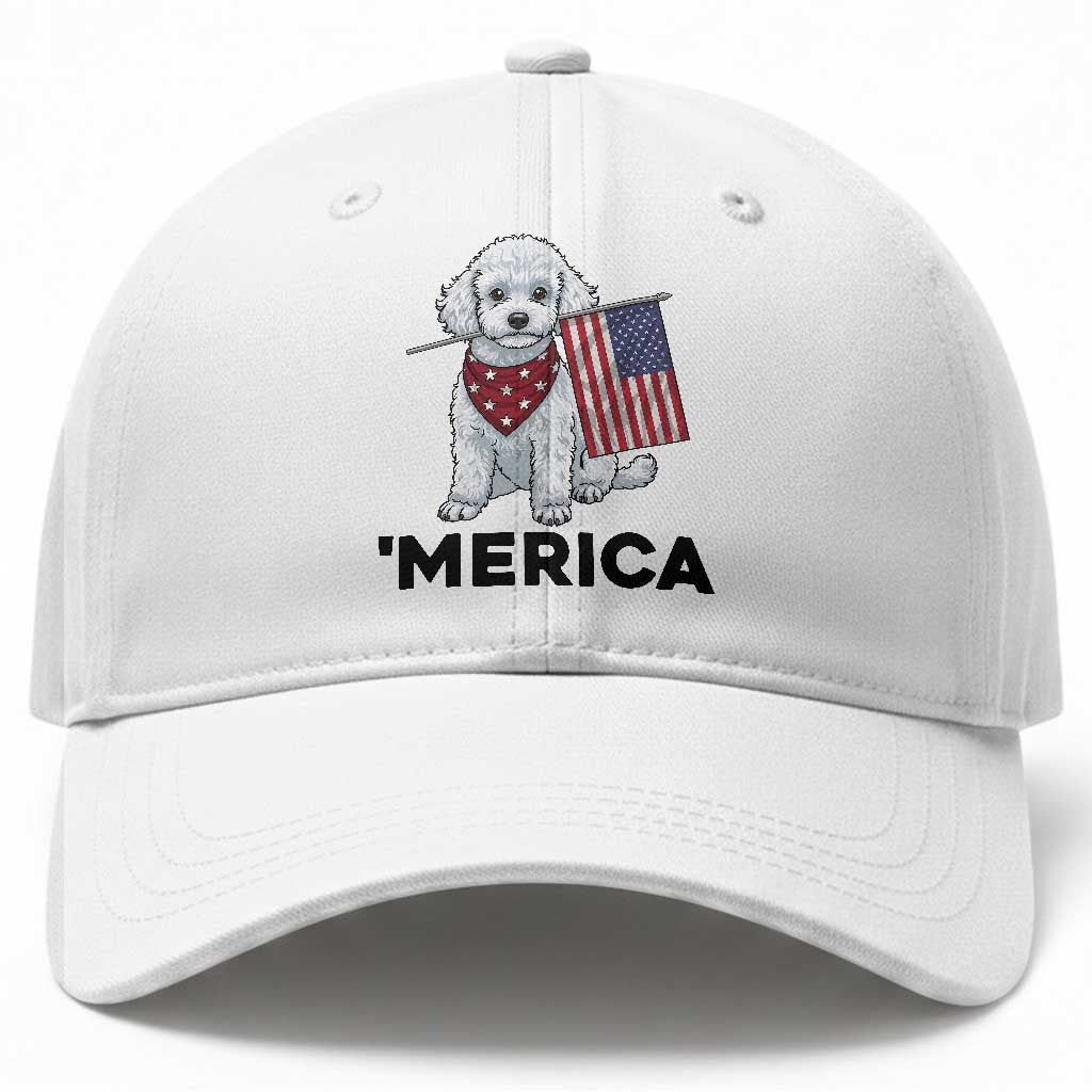 Merica Poodle Mom Dad Patriotic Gift Baseball Cap 4th Of July Pride TS12 Print Your Wear