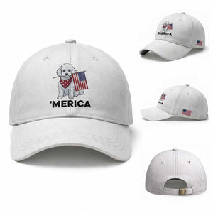 Merica Poodle Mom Dad Patriotic Gift Baseball Cap 4th Of July Pride TS12 Baseball Cap Universal Fit White Print Your Wear