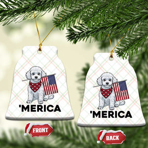Merica Poodle Mom Dad Patriotic Gift Ceramic Ornament 4th Of July Pride TS12 Print Your Wear