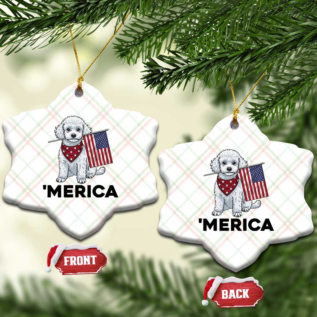 Merica Poodle Mom Dad Patriotic Gift Ceramic Ornament 4th Of July Pride TS12 Print Your Wear