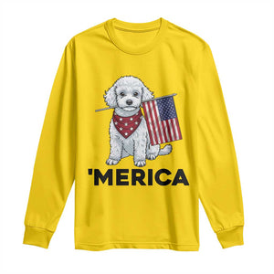 Merica Poodle Mom Dad Patriotic Gift Long Sleeve Shirt 4th Of July Pride TS12 Daisy Print Your Wear