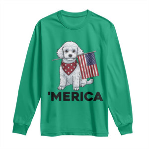 Merica Poodle Mom Dad Patriotic Gift Long Sleeve Shirt 4th Of July Pride TS12 Irish Green Print Your Wear