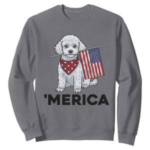 Merica Poodle Mom Dad Patriotic Gift Sweatshirt 4th Of July Pride TS12 Charcoal Print Your Wear