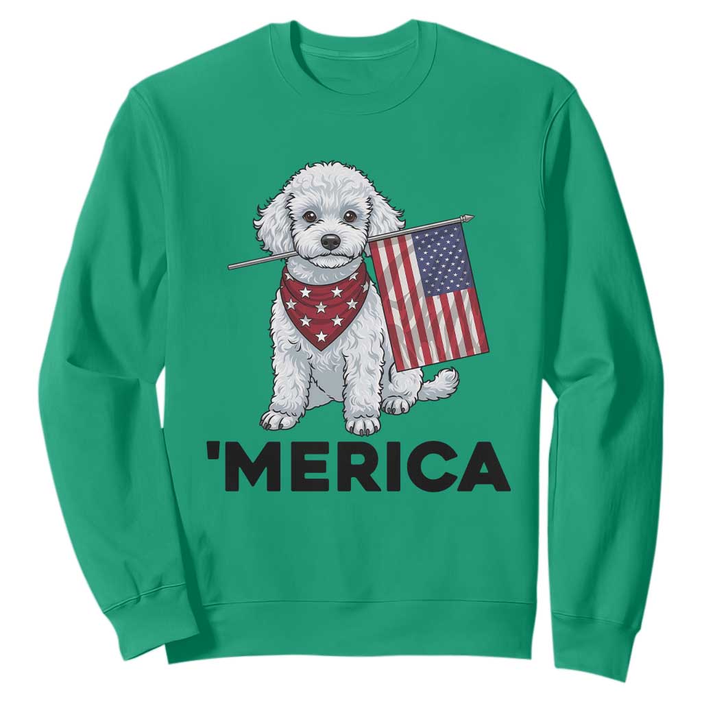 Merica Poodle Mom Dad Patriotic Gift Sweatshirt 4th Of July Pride TS12 Irish Green Print Your Wear