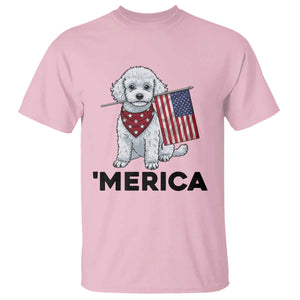 Merica Poodle Mom Dad Patriotic Gift T Shirt 4th Of July Pride TS12 Light Pink Print Your Wear