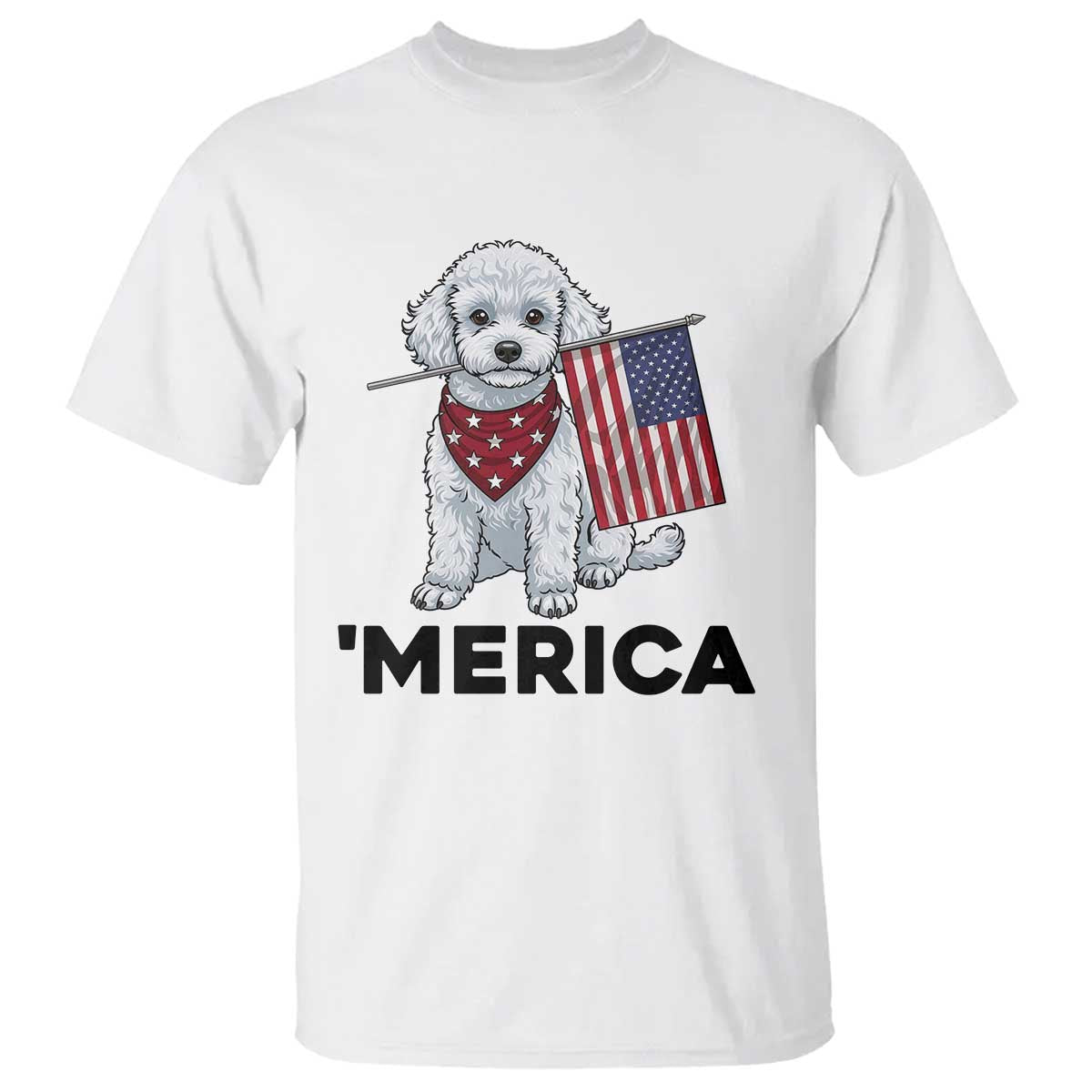 Merica Poodle Mom Dad Patriotic Gift T Shirt 4th Of July Pride TS12 White Print Your Wear