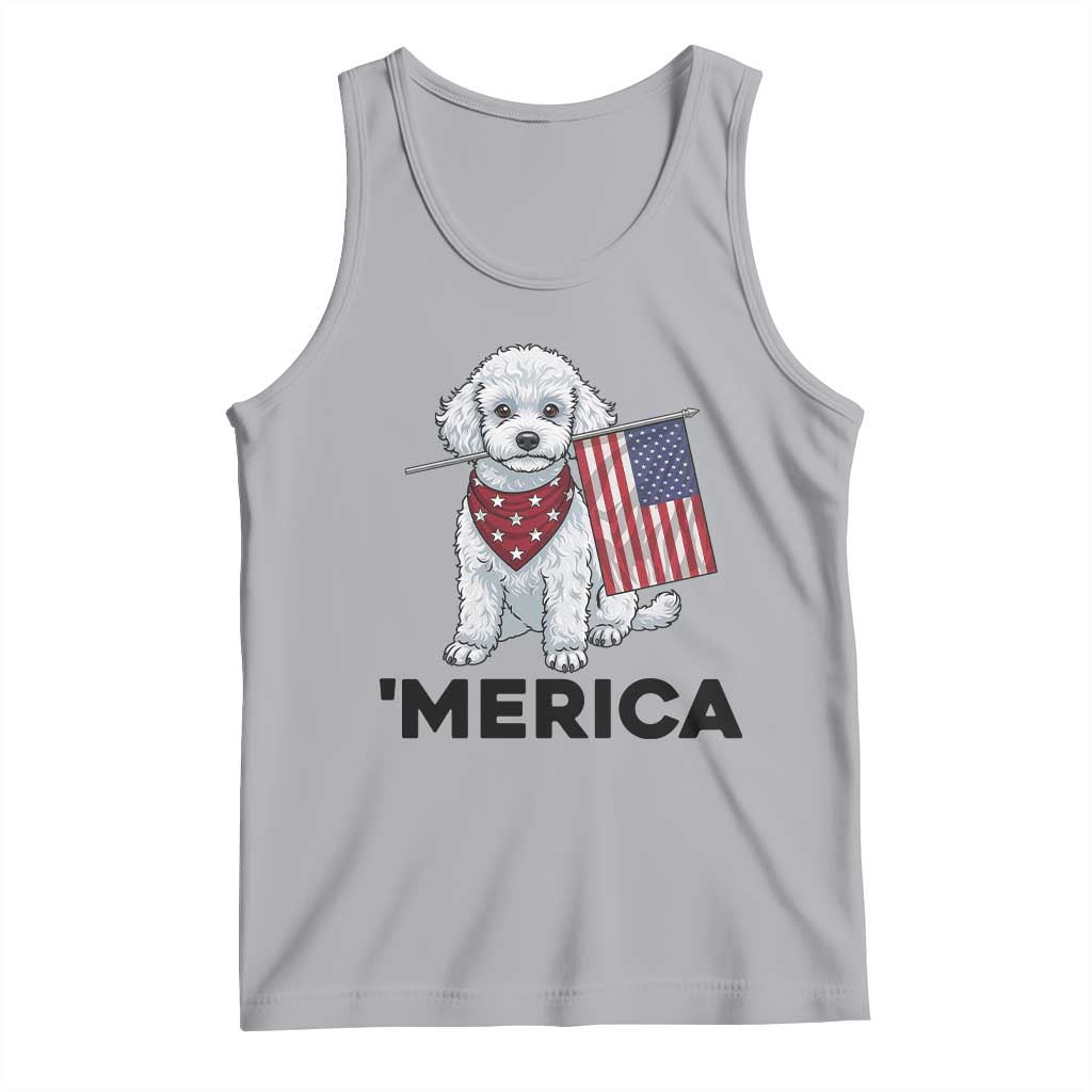 Merica Poodle Mom Dad Patriotic Gift Tank Top 4th Of July Pride TS12 Athletic Heather Print Your Wear