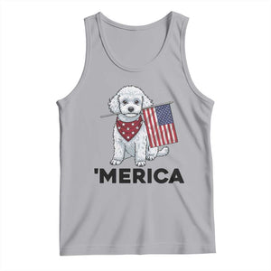 Merica Poodle Mom Dad Patriotic Gift Tank Top 4th Of July Pride TS12 Athletic Heather Print Your Wear
