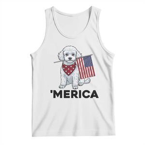 Merica Poodle Mom Dad Patriotic Gift Tank Top 4th Of July Pride TS12 White Print Your Wear