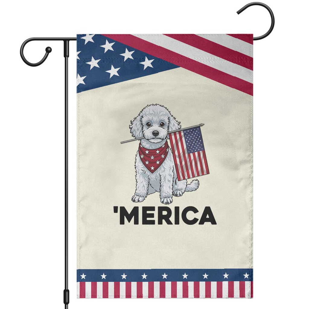 Merica Poodle Mom Dad Gift Patriotic Garden Flag 4th Of July Pride TS12 Modern Beige Blue Print Your Wear