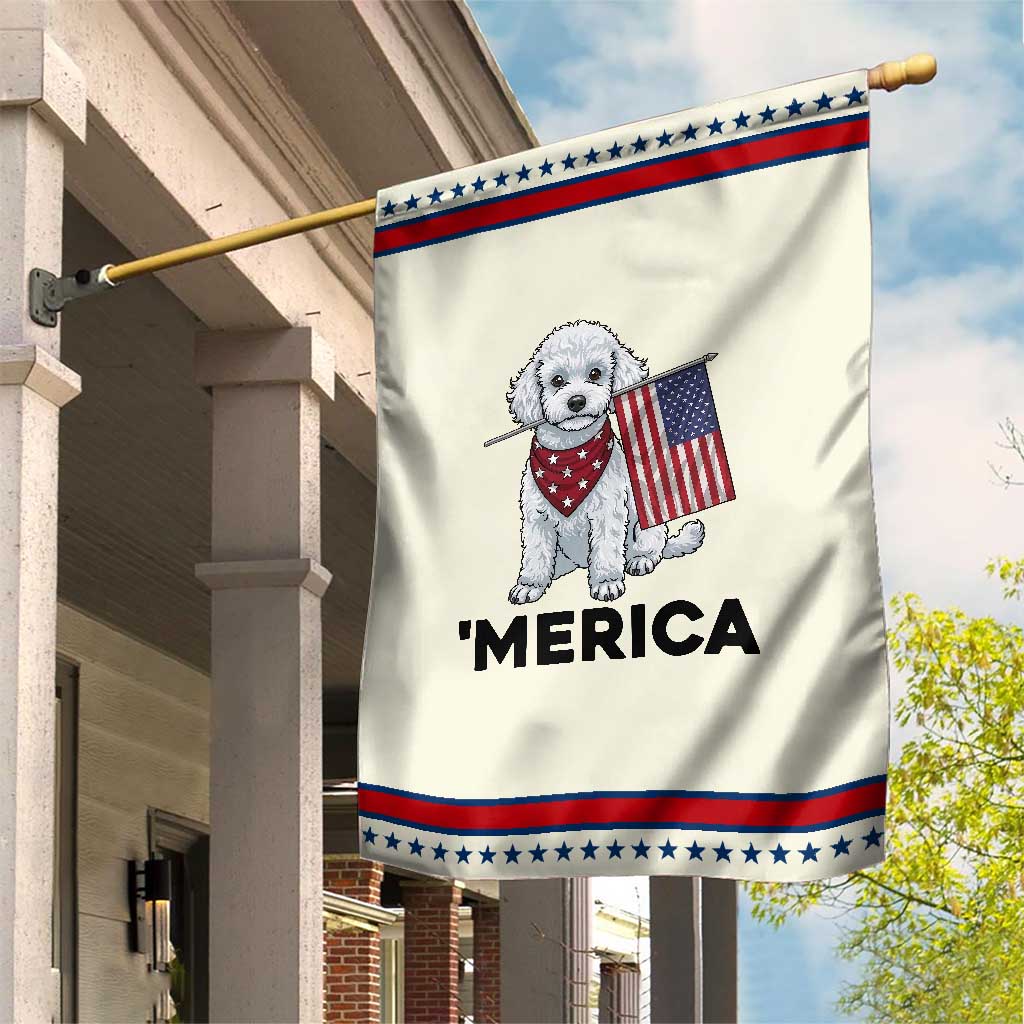 Merica Poodle Mom Dad Gift Patriotic Garden Flag 4th Of July Pride TS12 Modern Beige Red Print Your Wear