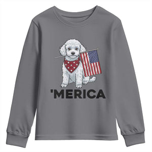 Merica Poodle Mom Dad Patriotic Gift Youth Sweatshirt 4th Of July Pride TS12 Charcoal Print Your Wear