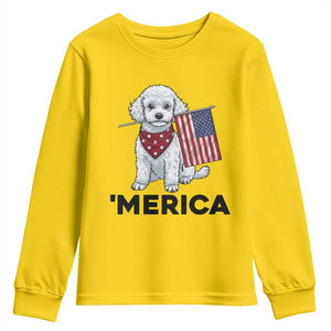Merica Poodle Mom Dad Patriotic Gift Youth Sweatshirt 4th Of July Pride TS12 Daisy Print Your Wear