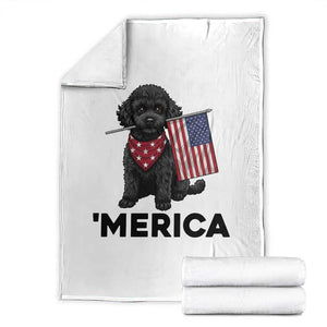 Merica Poodle Dog Lover Gift Throw Blanket Patriotic 4th Of July TS12 White Print Your Wear