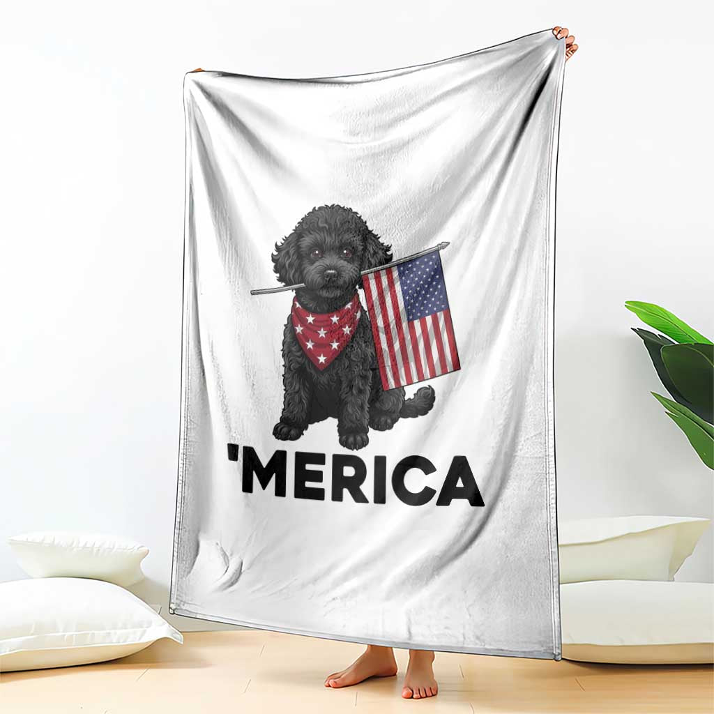 Merica Poodle Dog Lover Gift Throw Blanket Patriotic 4th Of July TS12 Print Your Wear