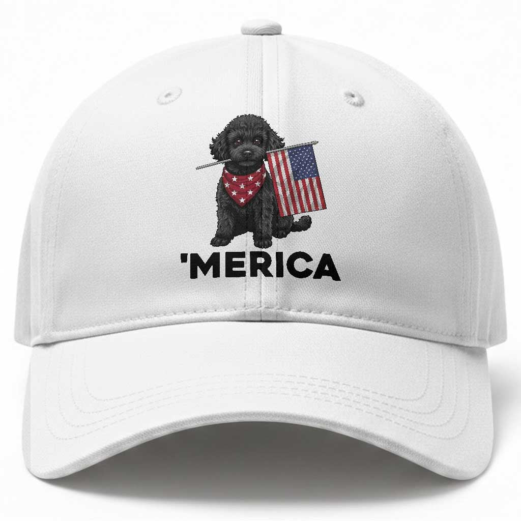 Merica Poodle Dog Lover Gift Baseball Cap Patriotic 4th Of July TS12 Print Your Wear