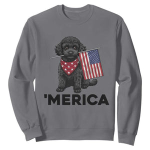 Merica Poodle Dog Lover Gift Sweatshirt Patriotic 4th Of July TS12 Charcoal Print Your Wear