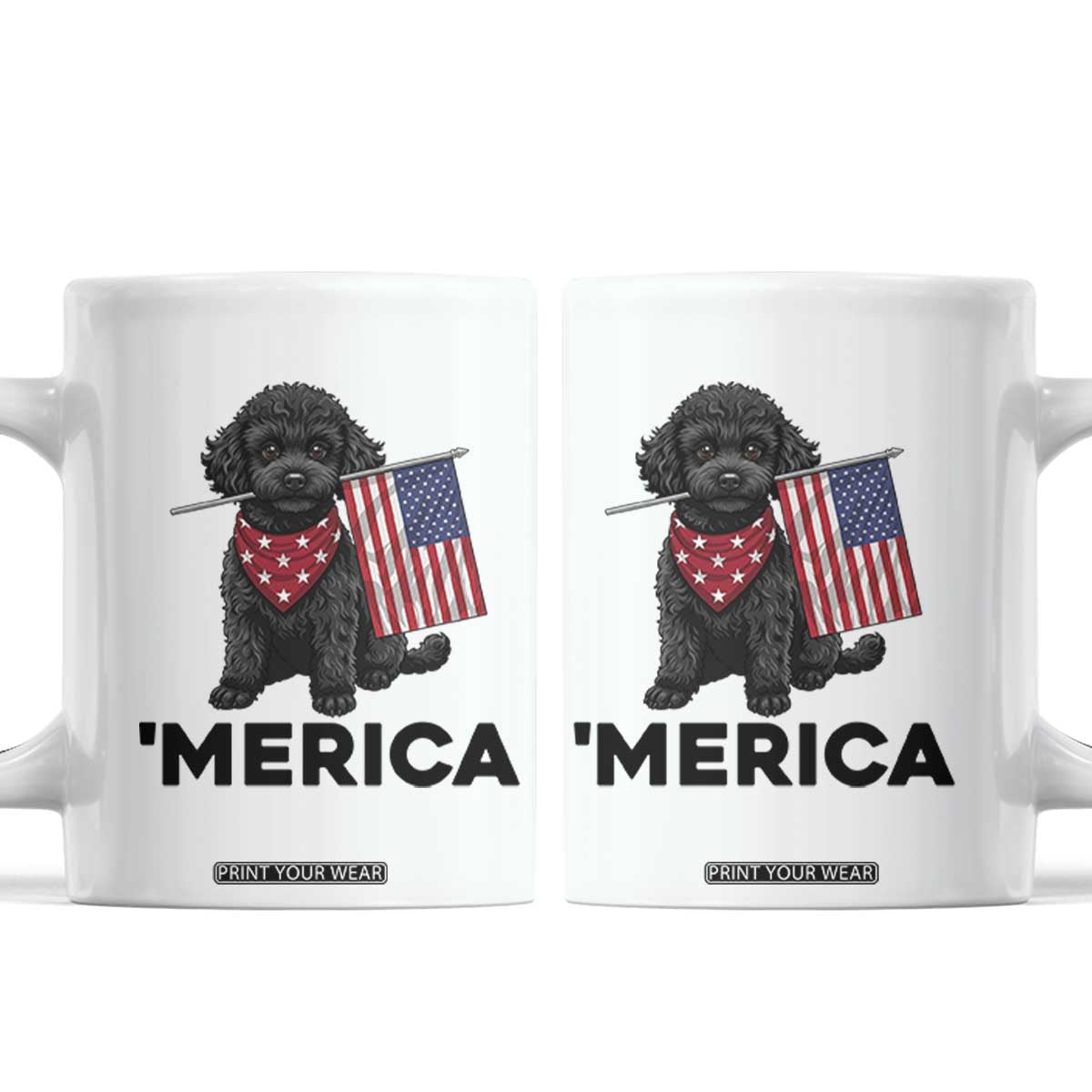 Merica Poodle Dog Lover Gift Coffee Mug Patriotic 4th Of July TS12 White Print Your Wear