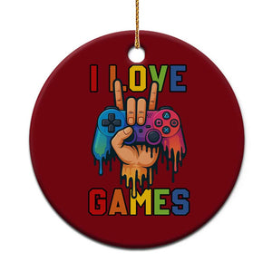 I Love Games Colorful Gamer Controller Gift Ceramic Ornament TS12 1pc Red Print Your Wear