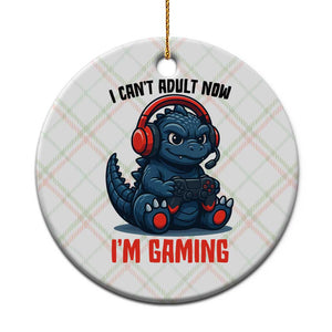 I Cant Adult Now Im Gaming Ceramic Ornament Funny Monster Playing Video Game TS12 1pc Christmas Plaid Print Your Wear