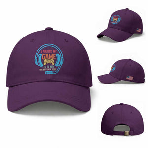 Funny Gamer Baseball Cap I Paused My Game To Be Here TS12 Baseball Cap Universal Fit Purple Print Your Wear