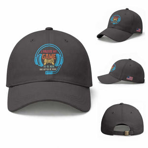 Funny Gamer Baseball Cap I Paused My Game To Be Here TS12 Baseball Cap Universal Fit Dark Gray Print Your Wear
