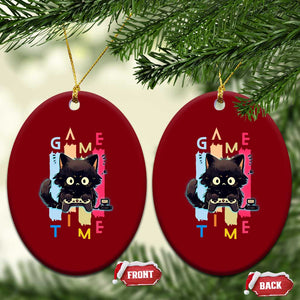 Game Time Ceramic Ornament Cute Black Cat Gamer Lover Gift TS12 Print Your Wear
