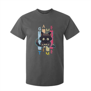 Game Time T Shirt For Kid Cute Black Cat Gamer Lover Gift TS12 Dark Heather Print Your Wear