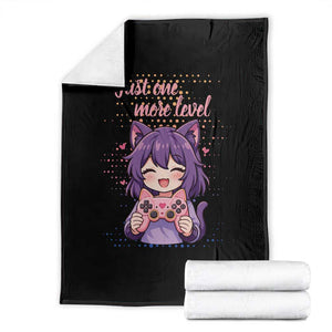Just One More Game Throw Blanket Cute Girl Playing Game Humor Gift TS12 Black Print Your Wear