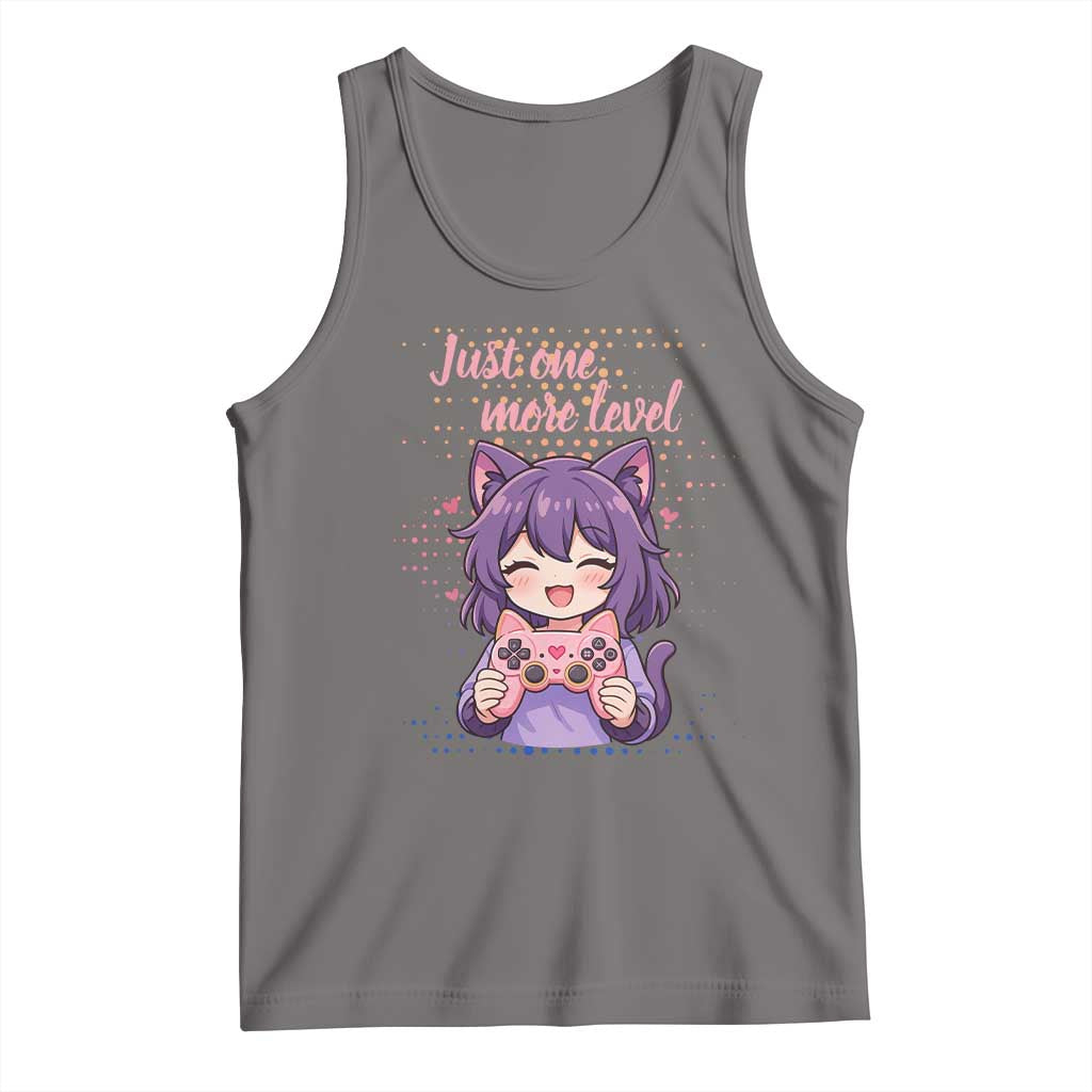 Just One More Game Tank Top Cute Girl Playing Game Humor Gift TS12 Deep Heather Print Your Wear