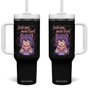 Just One More Game Tumbler With Handle Cute Girl Playing Game Humor Gift TS12 One Size: 40 oz Black Print Your Wear