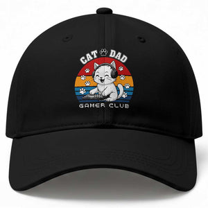Funny Cat Dad Gamer Club Baseball Cap Gamer Cat Lover Gift TS12 Print Your Wear