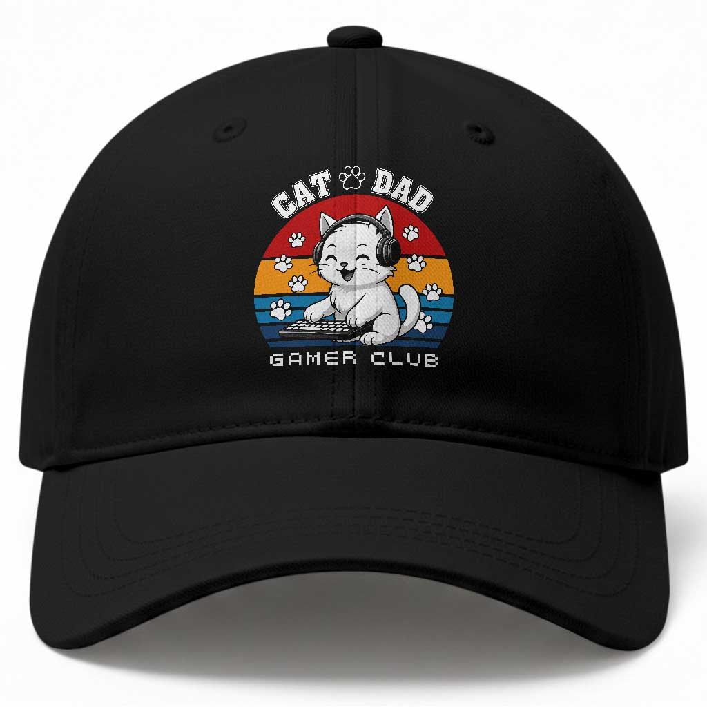 Funny Cat Dad Gamer Club Baseball Cap Gamer Cat Lover Gift TS12 Print Your Wear