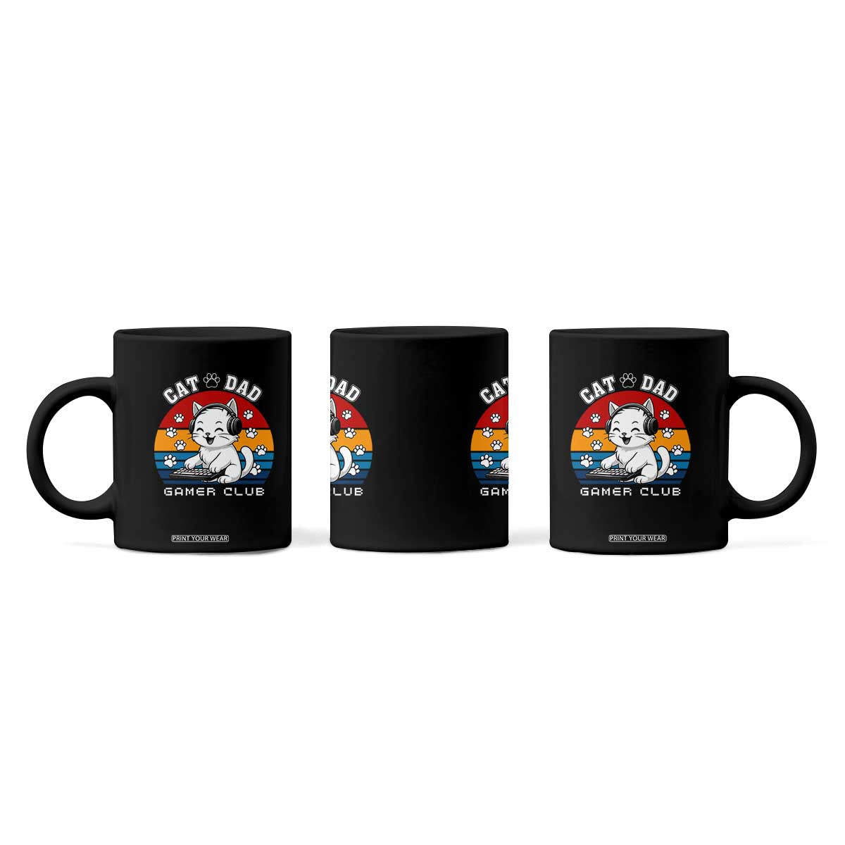 Funny Cat Dad Gamer Club Coffee Mug Gamer Cat Lover Gift TS12 Print Your Wear