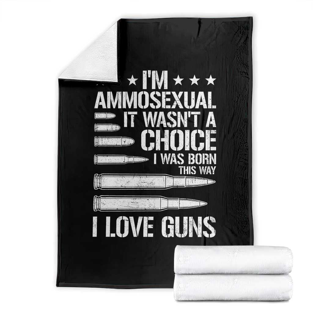 Funny Im Ammosexual Throw Blanket American Freedom Second Amendment TS12 Black Print Your Wear