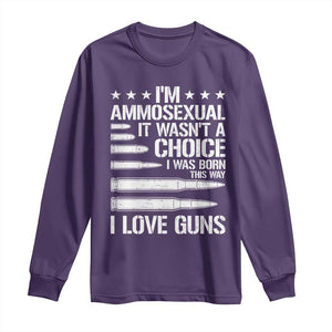 Funny Im Ammosexual Long Sleeve Shirt American Freedom Second Amendment TS12 Purple Print Your Wear