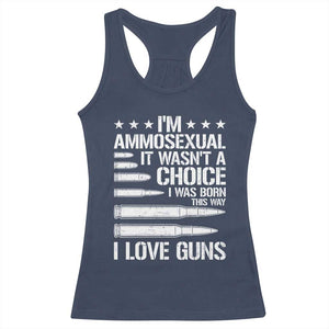 Funny Im Ammosexual Racerback Tank Top American Freedom Second Amendment TS12 Navy Print Your Wear