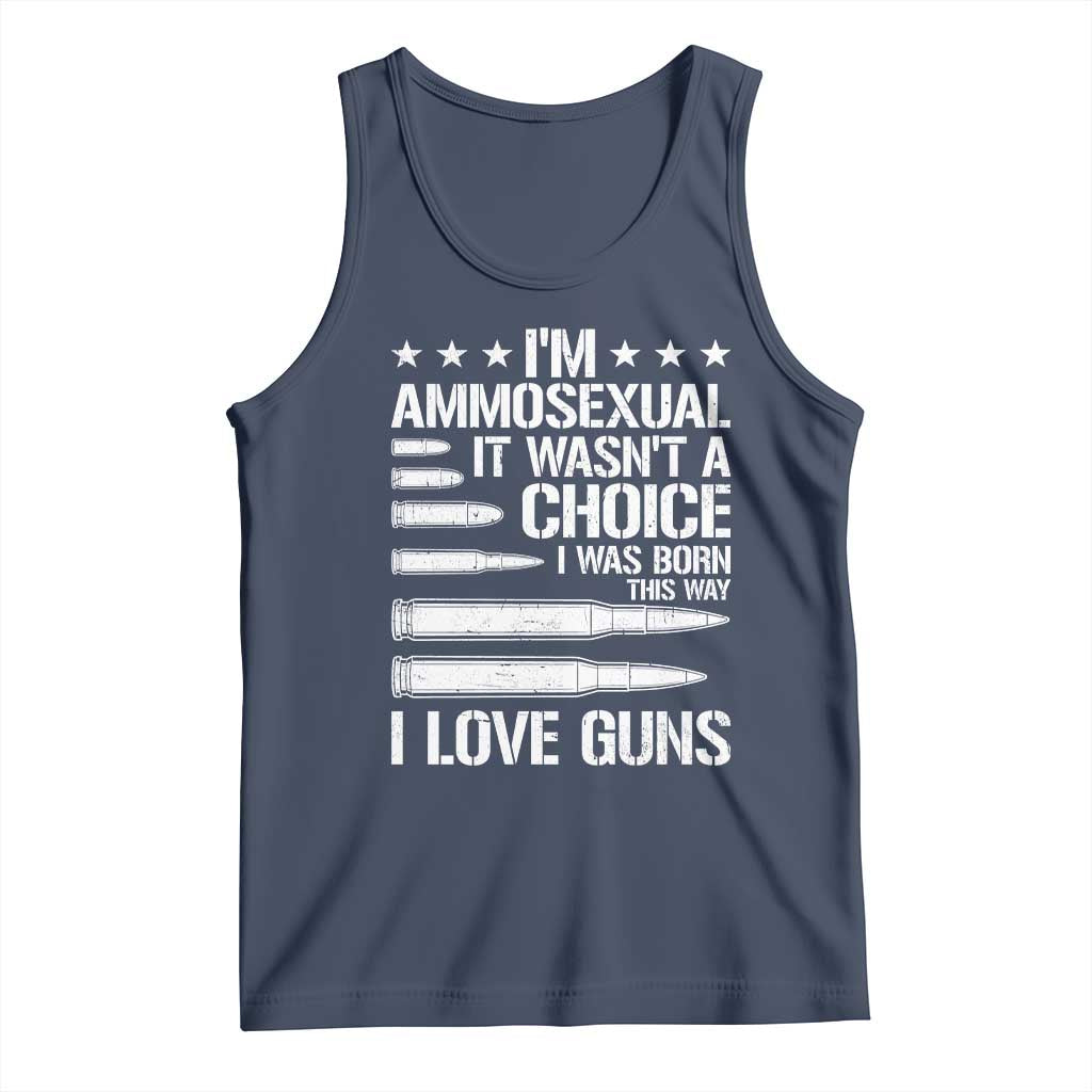 Funny Im Ammosexual Tank Top American Freedom Second Amendment TS12 Navy Print Your Wear